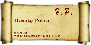 Hlavaty Petra névjegykártya